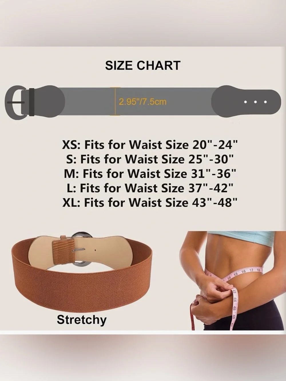 Wide Textured Stretch Belt - Available in Black, Cream, Brown